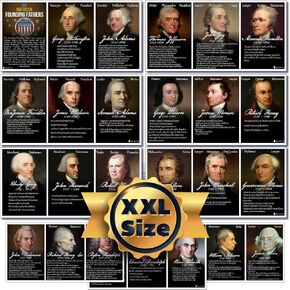 Founding Fathers US history 9 posters pack (9x18M) Young N Refined