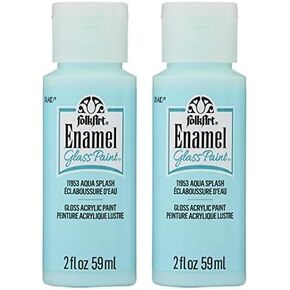 FolkArt Enamel Acrylic Craft Paint, Aqua Splash 2 fl oz Premium Matte Finish Paint, Perfect For Easy To Apply DIY Arts And Crafts, 11953