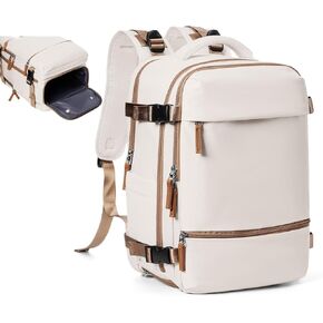 Travel Backpack Simple Durable Carry On Backpack with Shoe Compartment, Personal Item Travel Bag Flight Approved, Water Resistant Laptop Backpack for Women Men Weekender Business, Black