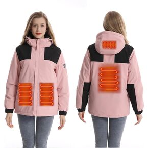 Heated Jacket for Women with Power Bank,4 Large Area Graphene Heating Element
