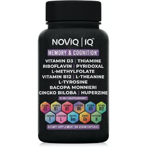 11-in-1 Nootropic Supplement: Supports Memory & Cognition - 100mg Ginkgo 150mg Bacopa 300mcg Huperzine 200mg L-Theanine 150mg L-Tyrosine & Bioactive B-Complex w/ 5-MTHF - 1,100mg+ Serving - 60 Count