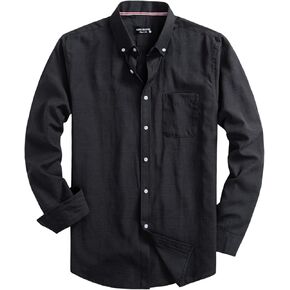 DELCARINO Mens Oxford Shirts Long Sleeve Slim Fit Lightweight Casual Button Down Shirts with Pocket