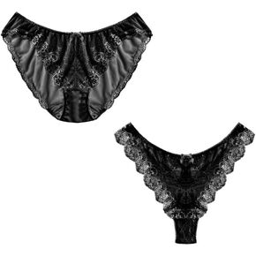 Brief Thong 2pc Set Full Stretch Lace Matching Petite AAA Cup Fashion Soft Comfy Invisible Panty Line Up to XXL
