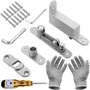 Self Closing Door Pivot Hinges, Heavy Duty Hinges for Wood Doors, 360 Degree Shaft Stainless Steel Hidden Hinges System, Adjustable Speed Hidden Door Hinges