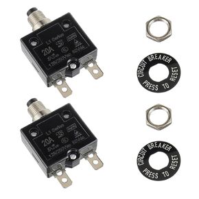 HUWREW 3 Amp Push Button Circuit Breaker 125-250V AC 50V DC L1 Series Manual Reset Thermal Circuit Breaker 3A Thermal Overload Protector (Pack of 2)