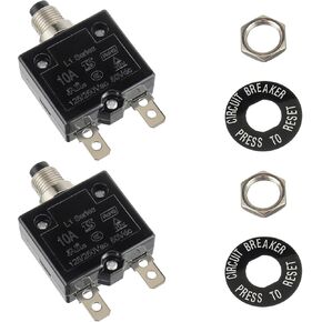 HUWREW 3 Amp Push Button Circuit Breaker 125-250V AC 50V DC L1 Series Manual Reset Thermal Circuit Breaker 3A Thermal Overload Protector (Pack of 2) in Kuwait