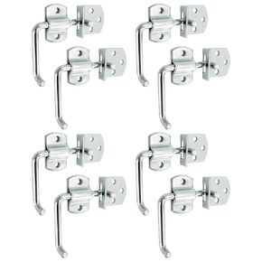 QWORK Straight Side Gate Latches, Surface Galvanized Security Latch Sets Used for Utility Trailers, 8 Pack Stake Body Gates, Sheds, Wood, Trucks and Trailers