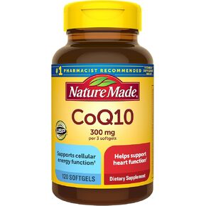 Nature Made CoQ10 300mg per 3 Softgels, Heart Health & Antioxidant Support, 120 Softgels, 40 Day Supply