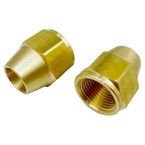 2 pcs Brass Tube Fitting, Short Flare Nut, SAE 45 Degree Flare,5/16" Tube O.D