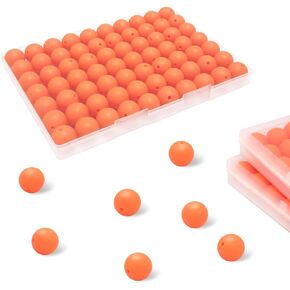 DIYOMR 70Pcs Silicone Beads, 15mm Silicone Round Beads for Keychain Making Loose Rubber Beads for Bracelet Lanyards Jewelry Making Kit Bulk Beads for DIY Crafts (C1-Textured Gold)