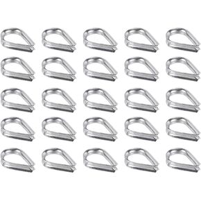 PATIKIL M3 316 Stainless Steel Thimble for 1/8" Dia Wire Rope Cable, 30 Pack 3mm Thimbles Rigging for Lifting Hanging Securing