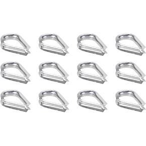 PATIKIL M5 316 Stainless Steel Thimble for 3/16" Dia Wire Rope Cable, 12 Pack 5mm Thimbles Rigging for Lifting Hanging Securing