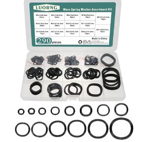 290PCS Black 65 Manganese Steel Wave Spring Washer M5-M31 for Electrical Connection in Domestic and Commercial Appliance