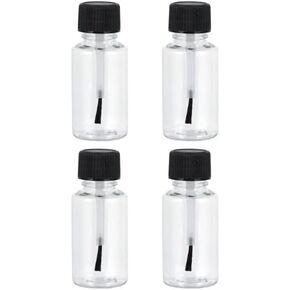 4Pcs Clear 20ml Empty Refillable Nail Polish Bottles Transparent Glass Nail Varnish Bottles Containers with Brush Cap for Nail Art Nail Polish Nail Art and Polish Foot, Hand and Nail Care
