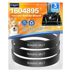 1604895 Belt for Bissell Powerforce Compact Upright Vacuum, Vacuum Belt Compatible with Bissell Vacuum Cleaner Model 2112, 1520, 2690, 3508, 23T7, 23T7V, 3130, 21129, 3 Pack