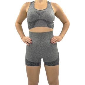 Women's Comfort Activewear, Soft Fitness/Gym/Yoga 2 Pieces Set, Seamless High Waist Short Leggings.