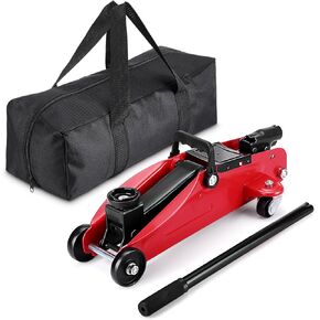 2 Ton Hydraulic Floor Jack,Low Profile 2 Ton (4400 Lbs) Car Jack,Portable Car Lift Jack,Quick Lift Pump,Heavy Duty Steel Car Hydraulic Trolley Jack Lift Range 3.35"-13"
