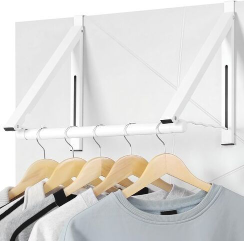 رف تجفيف فوق الباب، قابل للتوسيع فوق شماعة الباب، شماعة ملابس فوق الباب للمناشف والمعطف، توفير المساحة فوق منظم الباب in Kuwait