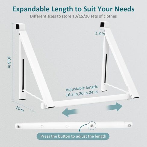 رف تجفيف فوق الباب، قابل للتوسيع فوق شماعة الباب، شماعة ملابس فوق الباب للمناشف والمعطف، توفير المساحة فوق منظم الباب in Kuwait