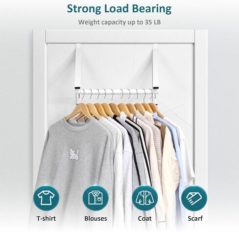 رف تجفيف فوق الباب، قابل للتوسيع فوق شماعة الباب، شماعة ملابس فوق الباب للمناشف والمعطف، توفير المساحة فوق منظم الباب in Kuwait