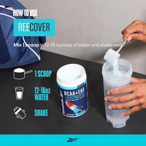 ريبوك ري كوفر BCAA + EAA + إلكتروليتات | 8 جرام من الأحماض الأمينية الأساسية، 5 جرام من الأحماض الأمينية متشعبة السلسلة، مصفوفة الترطيب | تعافي العضلات، القوة | دعم ما بعد التمرين | 30 حصة | صاروخ القمر البوب in Saudi Arabia