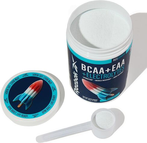 ريبوك ري كوفر BCAA + EAA + إلكتروليتات | 8 جرام من الأحماض الأمينية الأساسية، 5 جرام من الأحماض الأمينية متشعبة السلسلة، مصفوفة الترطيب | تعافي العضلات، القوة | دعم ما بعد التمرين | 30 حصة | صاروخ القمر البوب in Saudi Arabia