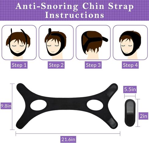 حزام الذقن للنوم، أجهزة توقف التنفس أثناء النوم، حزام فك مريح لتدفق الهواء لتوقف التنفس أثناء النوم، حزام ذقن قابل لإعادة الاستخدام للرجال والنساء، حزام ذقن مضاد للشخير قابل للتنفس in Kuwait