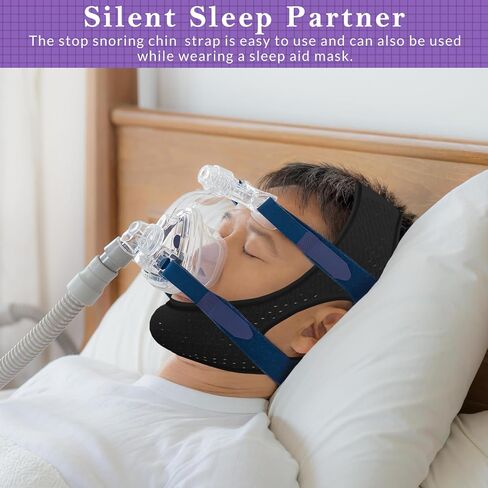 حزام الذقن للنوم، أجهزة توقف التنفس أثناء النوم، حزام فك مريح لتدفق الهواء لتوقف التنفس أثناء النوم، حزام ذقن قابل لإعادة الاستخدام للرجال والنساء، حزام ذقن مضاد للشخير قابل للتنفس in Kuwait