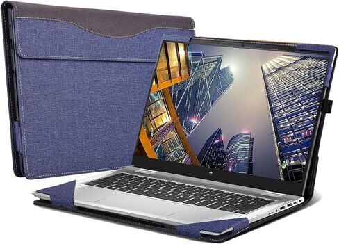 غطاء الكمبيوتر المحمول لجهاز HP ProBook x360 435 G7 G8 G9 G10| اتش بي ايليت بوك 840 14 بوصة G9| جهاز الكمبيوتر المحمول EliteBook 845 مقاس 14 بوصة G9. حافظة شاملة مقاس 14 بوصة من جلد البولي يوريثان غطاء جيب داخلي (رمادي) in Kuwait