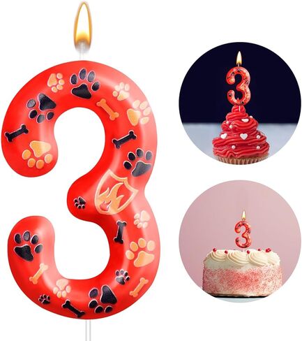 Number 2 Pink Purple Dog Paw Birthday Candles Birthday Cake Topper Pink Dog Paw Print Themed Numeral Birthday Candles for Boy Girl Dog Paw Birthday Decoration(Number 2, Pink,Purple) in Kuwait