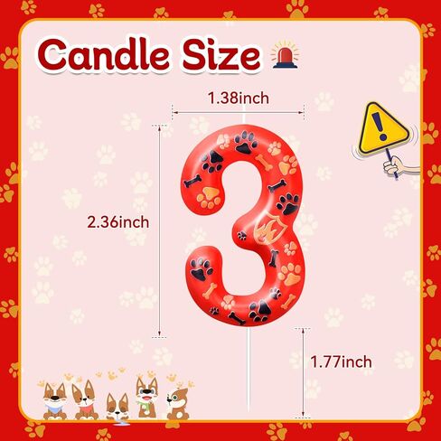 Number 2 Pink Purple Dog Paw Birthday Candles Birthday Cake Topper Pink Dog Paw Print Themed Numeral Birthday Candles for Boy Girl Dog Paw Birthday Decoration(Number 2, Pink,Purple) in Kuwait