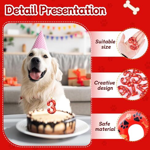 Number 2 Pink Purple Dog Paw Birthday Candles Birthday Cake Topper Pink Dog Paw Print Themed Numeral Birthday Candles for Boy Girl Dog Paw Birthday Decoration(Number 2, Pink,Purple) in Kuwait