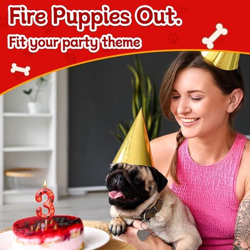 Number 2 Pink Purple Dog Paw Birthday Candles Birthday Cake Topper Pink Dog Paw Print Themed Numeral Birthday Candles for Boy Girl Dog Paw Birthday Decoration(Number 2, Pink,Purple) in Kuwait