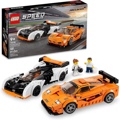 LEGO Speed ​​Champions McLaren Solus GT & McLaren F1 LM 76918، تتميز بلعبتين مميزتين لسيارات السباق، مجموعة بناء نماذج Hypercar، مجموعة 2023 القابلة للتجميع، هدية رائعة للأطفال للأولاد والبنات من سن 9 سنوات فما فوق in Saudi Arabia