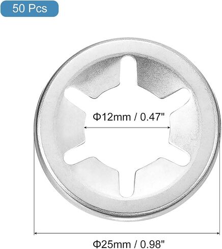 uxcell M12 30Pcs Bearing Clamp Starlock Washer, 304 Stainless Steel Tooth Locking Ring Washers Quick Speed Star Nut Locking Fastener, Silver in Saudi Arabia