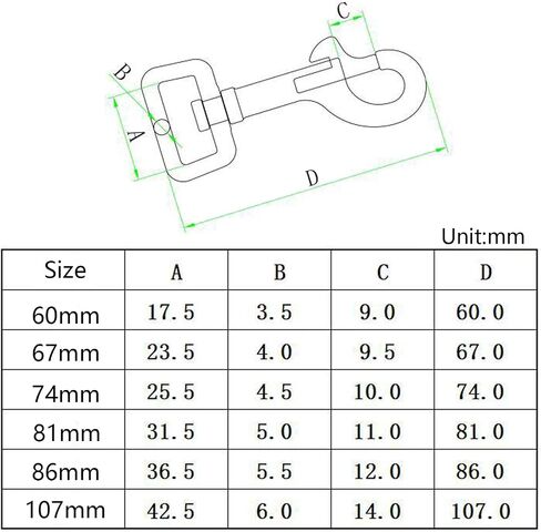 （4 Pieces) 67mm Swivel Eye Snap Hooks 316 Stainless Steel Marine Grade Single Ended Trigger Chain Clip for Dog Leash,Key Chain,Boat Ropes and Cages in Kuwait
