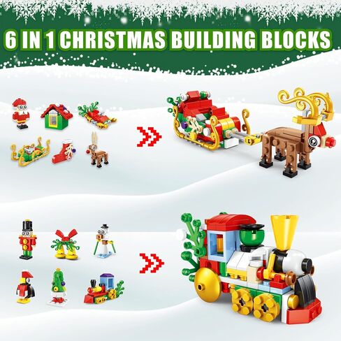 Advent Calender Building Blocks 2024, Children 12 in 1 Countdown Calender Buliding Blocks Toys Set, Creative Christmas Gifts for Children and Adults. Great Home Decor Choice for Christmas. STEM Christmas Building Blocks Christmas Countdown Calendar Gift B in Saudi Arabia
