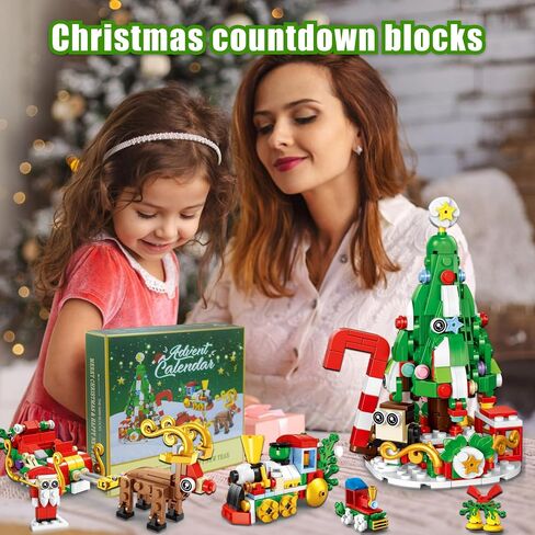 Advent Calender Building Blocks 2024, Children 12 in 1 Countdown Calender Buliding Blocks Toys Set, Creative Christmas Gifts for Children and Adults. Great Home Decor Choice for Christmas. STEM Christmas Building Blocks Christmas Countdown Calendar Gift B in Saudi Arabia