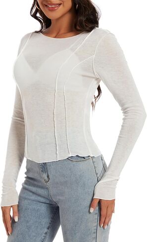 Women's Tencel™-Wool Long-Sleeve Basic Top Baselayer Modern Fit T Shirts Lightweight Boat Neck Tee in Saudi Arabia