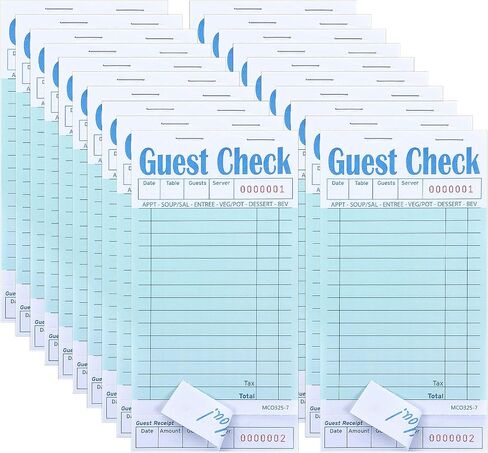 Guest Checks Server Note Pads 1200 Sheets Waitress Notepad for Restaurants (24 Books) 3.5" x 6.75" Per Ticket Book in Saudi Arabia