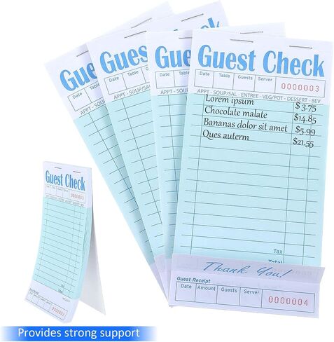 Guest Checks Server Note Pads 1200 Sheets Waitress Notepad for Restaurants (24 Books) 3.5" x 6.75" Per Ticket Book in Saudi Arabia