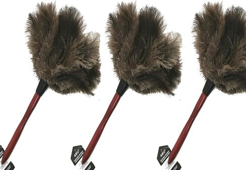 AAYU 28-29" Ostrich Feathers Duster 28 inches | Natural for Cleaning Supplies and Feather Moping Genuine w/Long Wooden Handle Eco-Friendly Easy to Use Reusable (70 cm) in Saudi Arabia