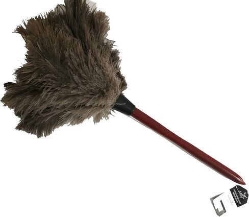 AAYU 28-29" Ostrich Feathers Duster 28 inches | Natural for Cleaning Supplies and Feather Moping Genuine w/Long Wooden Handle Eco-Friendly Easy to Use Reusable (70 cm) in Saudi Arabia