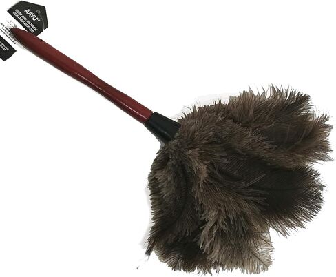 AAYU 28-29" Ostrich Feathers Duster 28 inches | Natural for Cleaning Supplies and Feather Moping Genuine w/Long Wooden Handle Eco-Friendly Easy to Use Reusable (70 cm) in Saudi Arabia