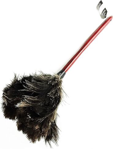 AAYU 28-29" Ostrich Feathers Duster 28 inches | Natural for Cleaning Supplies and Feather Moping Genuine w/Long Wooden Handle Eco-Friendly Easy to Use Reusable (70 cm) in Saudi Arabia