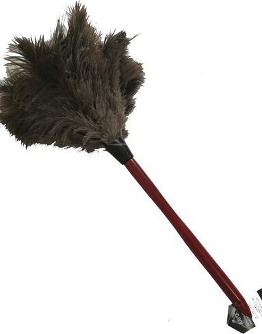 AAYU 28-29" Ostrich Feathers Duster 28 inches | Natural for Cleaning Supplies and Feather Moping Genuine w/Long Wooden Handle Eco-Friendly Easy to Use Reusable (70 cm) in Saudi Arabia