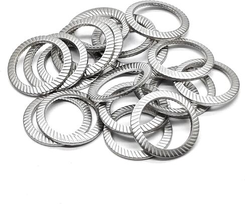 10 Pcs M14 304 Stainless Steel Lock Washers Disc Spring Washers Double Sided Knurled Striped Washers Anti-Loosening Washers in Kuwait