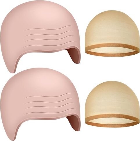 2/4/6/8 Pack Halloween Bald Cap for Woman, Makeup Latex Bald Caps Nylon Bald Head Wig Cap for Halloween Party Adult in Saudi Arabia
