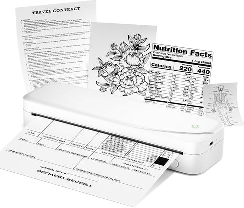 Memoqueen M833 Portable Printer Wireless for Travel Inkless Thermal Printer Support 8.5'' x 11'' US Letter & A4 Thermal Paper, Bluetooth Wireless Printer for Phone & Laptop for Office, School, Home in Kuwait