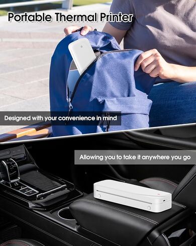 Memoqueen M833 Portable Printer Wireless for Travel Inkless Thermal Printer Support 8.5'' x 11'' US Letter & A4 Thermal Paper, Bluetooth Wireless Printer for Phone & Laptop for Office, School, Home in Kuwait